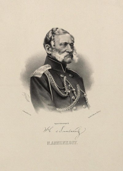 Porträtt av general Nikolai Nikolayevich Annenkov 1799-1865. av Pyotr Fyodorovich Borel