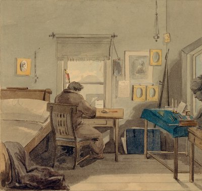 På jobbet. I Pavel Nashchokin House, 1824 av Pyotr Fyodorovich Sokolov