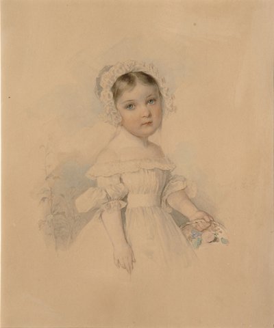 Porträtt av grevinnan Alexandra Alexandrovna Golitsyna 1823-1910, mitten av 1820-talet av Pyotr Fyodorovich Sokolov