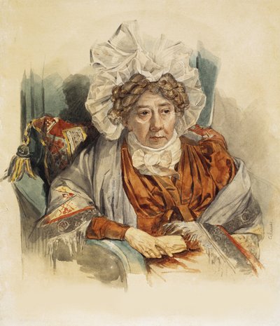 Porträtt av Natalia Kirillovna Zagryazyskaya född Razumovskaya 1747-1837, 1821 av Pyotr Fyodorovich Sokolov