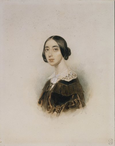 Porträtt av sångerskan och kompositören Michelle Pauline Viardot-García 1821-1910, 1843-1845 av Pyotr Fyodorovich Sokolov