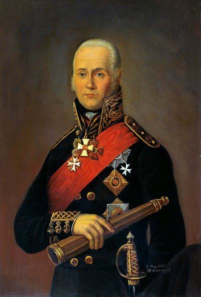 Porträtt av amiralen Fjodor Fjodorovich Ushakov 1745–1817, 1912. av Pyotr Nikolaevich Bazhanov