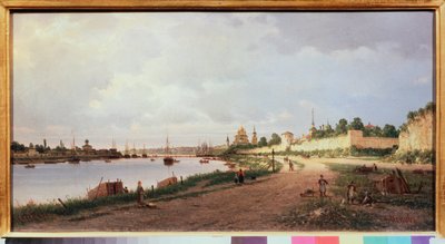 Pskov (Ryssland) (Pskov) - Målning av Pyotr Petrovich Vereshchagin (Pyotr Vereshchagin) (1836-1886), olja på duk av Pjotr ​​​​Petrowitsch Wereschtschagin