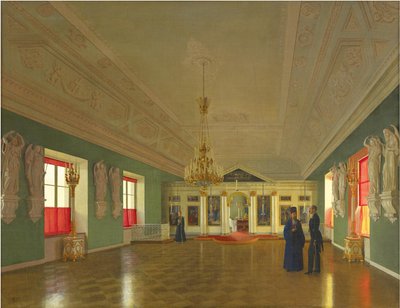 Interiör av Palace Church of St. Alexander Nevsky, Anichkov Palace, Sankt Petersburg, 1850. av Pyotr Vasilyevich Tutukin