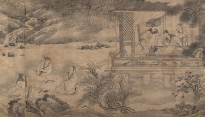 Poeter samlas i orkidépaviljongen, daterad 1607. av Qian Gong