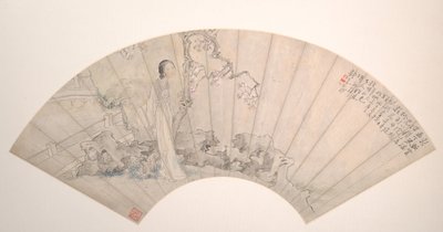 En skönhet, daterad 1876. av Qian Huian