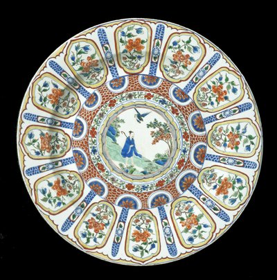 En stor verte Imari-fat, Kangxi-perioden, 1662-1722 (porslin) av Qing Dynasty Chinese School