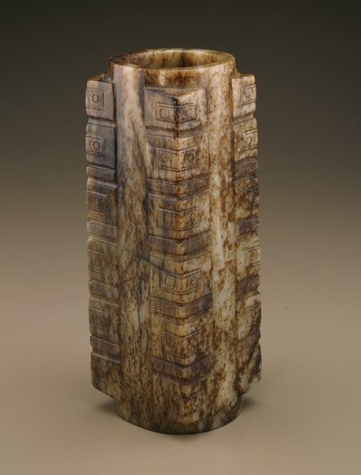 Cong (jade) av Qing Dynasty Chinese School