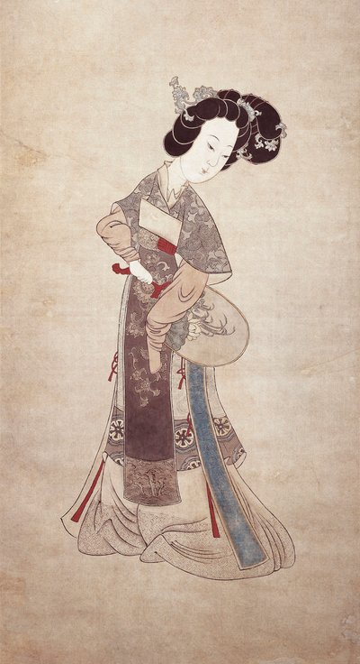 Lady of China, av Ren Shyong (målning på siden) av Qing Dynasty Chinese School