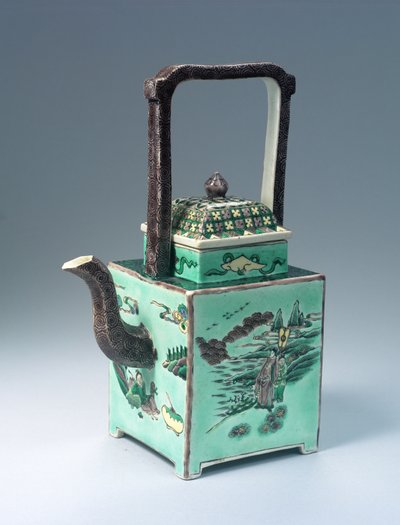 Stor Famille Verte tekanna, Kangxi-perioden (1662-1722) (porslin) av Qing Dynasty Chinese School