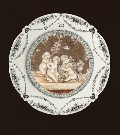 Sidoplatta, Qianlong-period, ca 1782 (porslin) av Qing Dynasty Chinese School