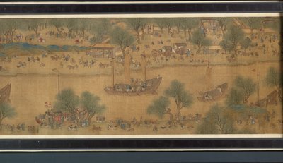 Vårfest på floden (detalj), handcroll av Qing Dynasty Chinese School