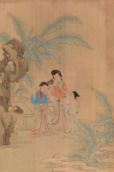 Tre figurer i landskapet av Qiu Ying