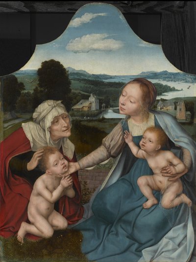 Jungfru och barn med de heliga Elisabet och Johannes Döparen, ca 1520-25 av Quentin Massys or Metsys
