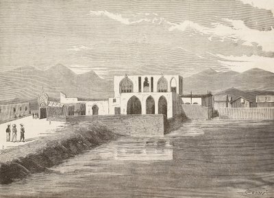 Den italienska viceguvernörens palats, Massawa, Eritrea, gravyr från en teckning av Quinto Cenni och en skiss av Pieragostini, från L