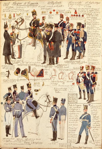Uniforms of Artillery of Kingdom of France, av Quinto Cenni, färgplatta av Quinto Cenni