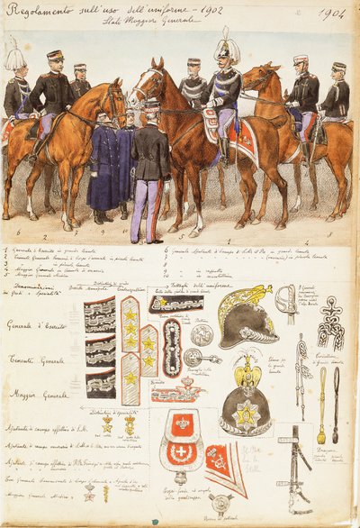 Uniformer of General Staff of Kingdom of Italy, färgplatta av Quinto Cenni av Quinto Cenni