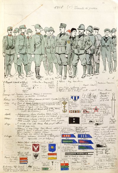 Uniformer of Kingdom of Italy av Quinto Cenni, färgplatta av Quinto Cenni