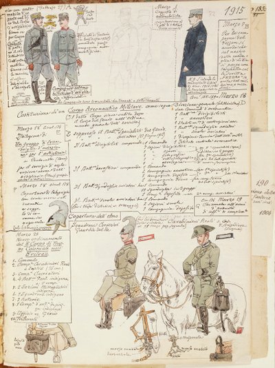 Uniformer of Kingdom of Italy, färgplatta av Quinto Cenni av Quinto Cenni