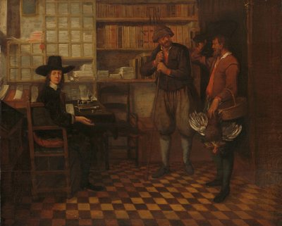 Arrendatorns hyra av Quiringh Gerritsz. van Brekelenkam (attributed to)