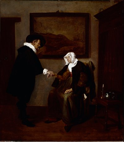 Läkarbesöket (olja på duk, ca 1655) av Quiringh Gerritsz. van Brekelenkam