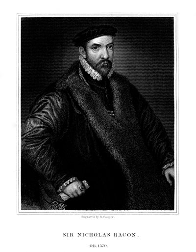 Sir Nicholas Bacon, engelsk politiker, 1826. av R. Cooper
