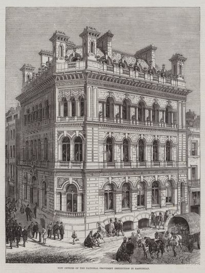 Nya kontor för National Provident Institution i Eastcheap av R. Dudley
