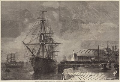 Flyttning av Peabodys kvarlevor från järnvägen till HMS Monarch i Portsmouth av R. Dudley