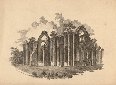 Östra delen av Fountains Abbey av R. Dunning