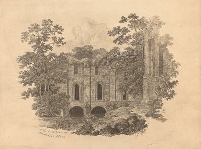 En del av klostret vid Fountains Abbey av R. Dunning