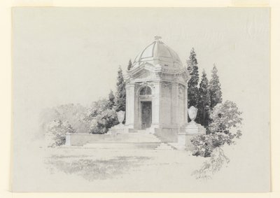 Återgivning av ett mausoleum av R. E.
