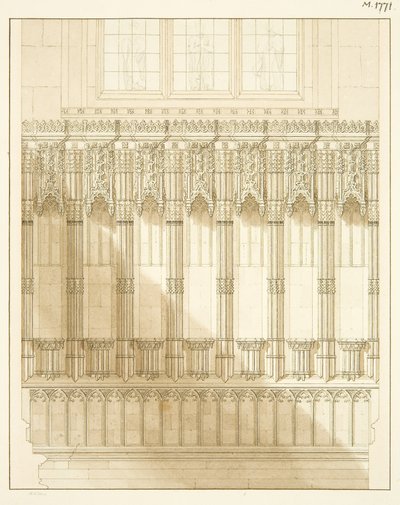 Skärm vid East End of North Aisle of Bristol Cathedral av R. Kitson