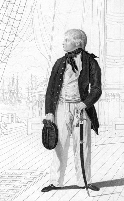 Prins William Henry som midskeppsman ombord på Prince George, 1831. av R. Page