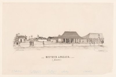 Åminnelse i Padang. (Sumatra) (titel på objekt) av R. Walthert (signed by artist)