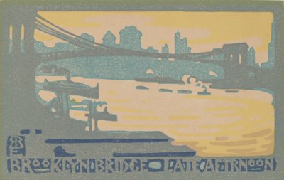 Brooklyn Bridge sen eftermiddag, 1916. av Rachael Robinson Elmer