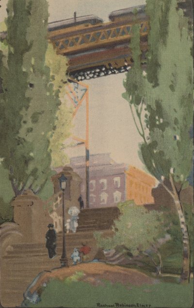 The Elevated Railroad på 110th Street, 1914. av Rachael Robinson Elmer