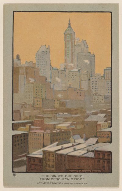Singer Building från Brooklyn Bridge av Rachael Robinson Elmer
