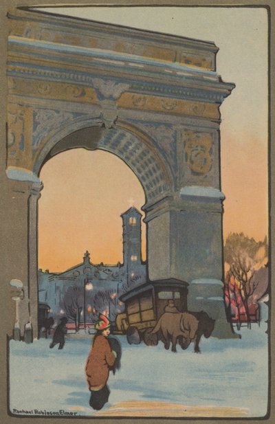 Washington Arch vid Winter Twilight, 1914. av Rachael Robinson Elmer