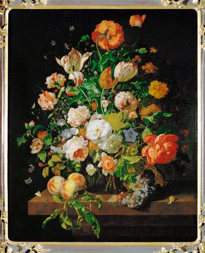 En bukett blommor (målning på duk) av Rachel Ruysch