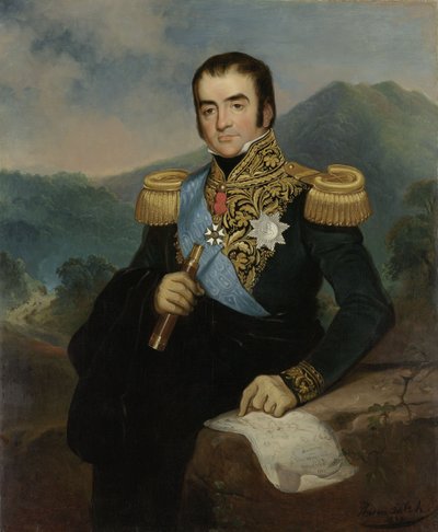 Postumt porträtt av Herman Willem Daendels av Raden Saleh