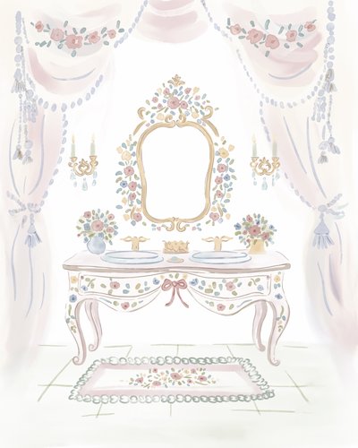 Elegant toalettbord med blommönster av Radhika Modi