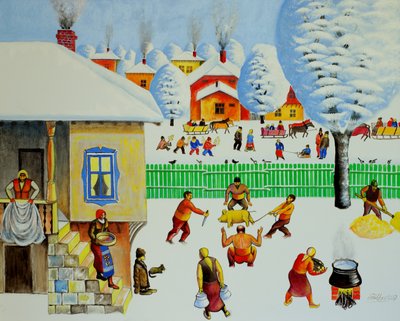 On Christmas Tree, 2006 (olja på duk) av Radi Nedelchev