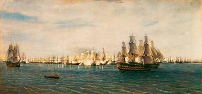 slaget vid Trafalgar, 21 oktober 1805 av Rafael Monleon y Torres
