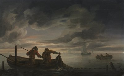 En flodmynningsscen med fiskare, andra kvartalet av 1600-talet. av Rafel Govertsz. Camphuysen