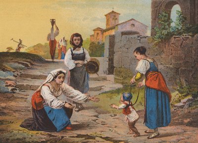 Återkomst från fälten (färglitografi) av Raffaele (after) Casnedi