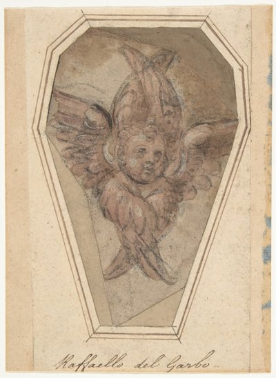 En Seraph Cartoon för ett broderi, 1466-1524. av Raffaellino del Garbo