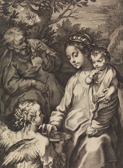 Den heliga familjen med grötskålen, ca. 1580-ca. 1614. av Raffaello Guidi