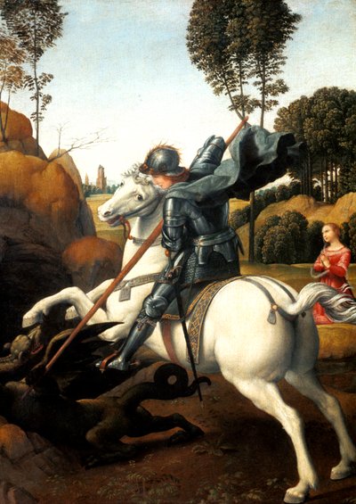 Saint George and the Dragon, c1506 av Raffaello Sanzio Raphael