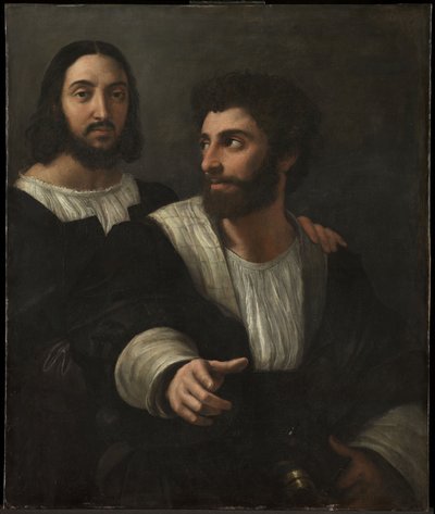 Självporträtt med en vän Dubbelporträtt, 1519 av Raffaello Sanzio Raphael