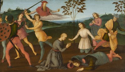 S:t Jerome som räddar Sylvanus och straffar kättaren Sabinianus, 1502-1503 av Raffaello Sanzio Raphael